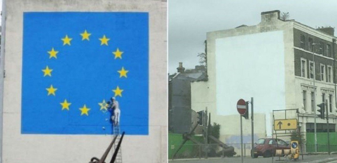 &quot;Έκρυψαν&quot; το έργο &quot;Brexit&quot; του Banksy στο Ντόβερ