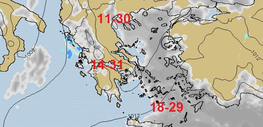 Ζέστη με λίγη συννεφιά, αλλαγή από τη δυτική Ελλάδα με τοπικές βροχές την Τετάρτη 2 Οκτωβρίου 2019